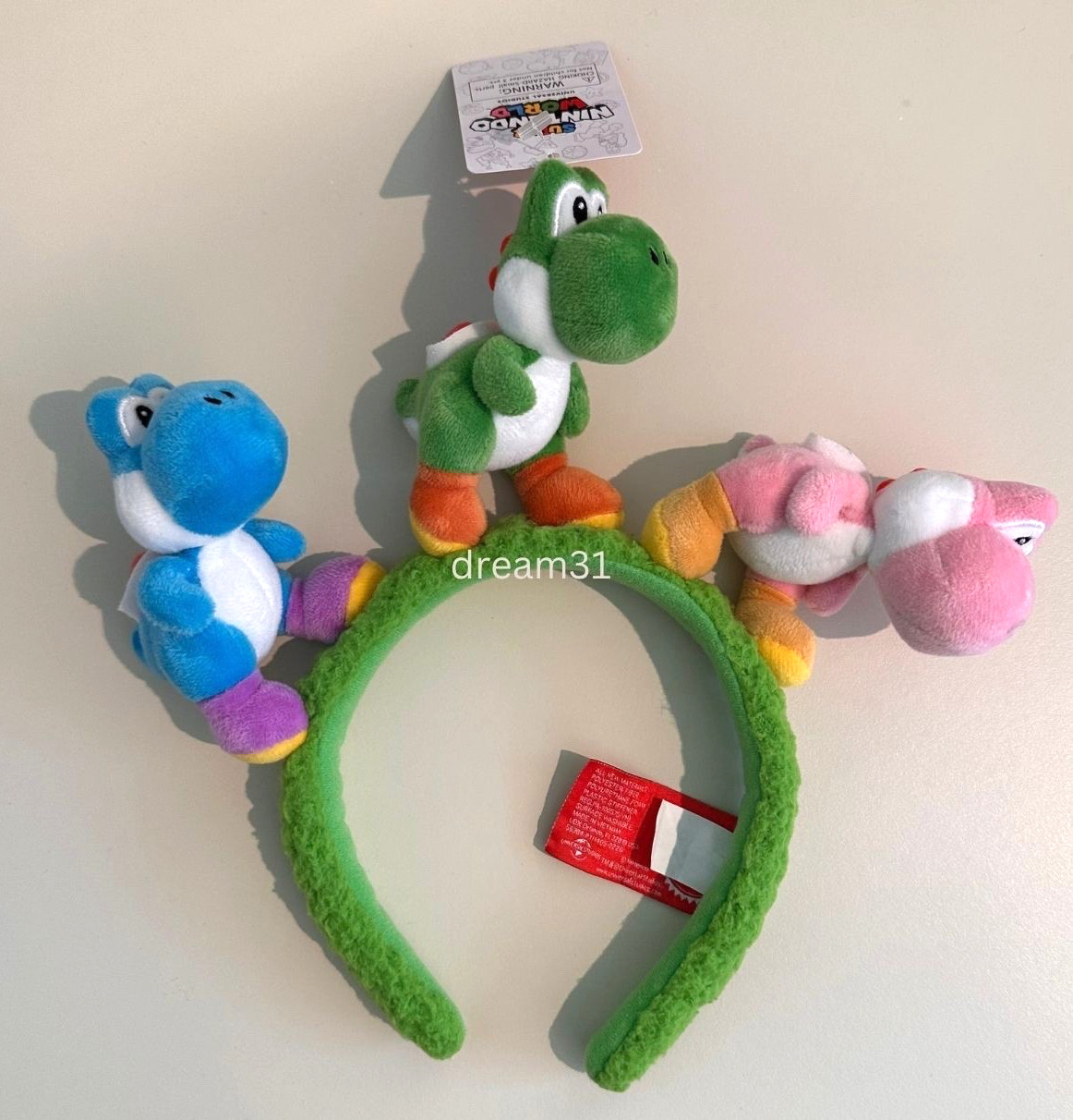 BNWT Universal Studios Epic Universe Super Nintendo World Yoshi Headband Pink