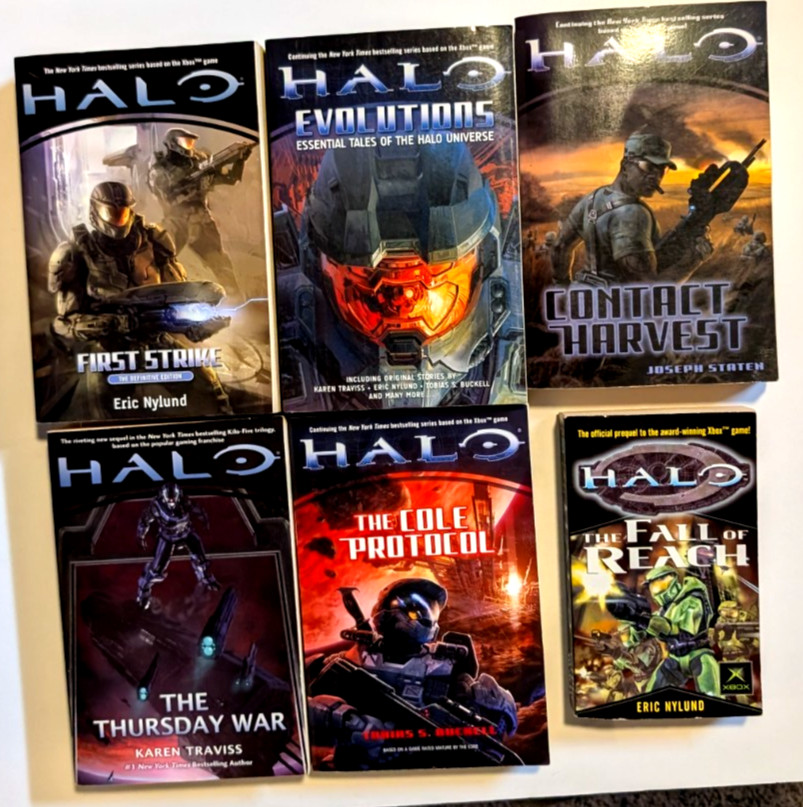 HALO Series X-Box mostly 1st Edition Lot PB Books