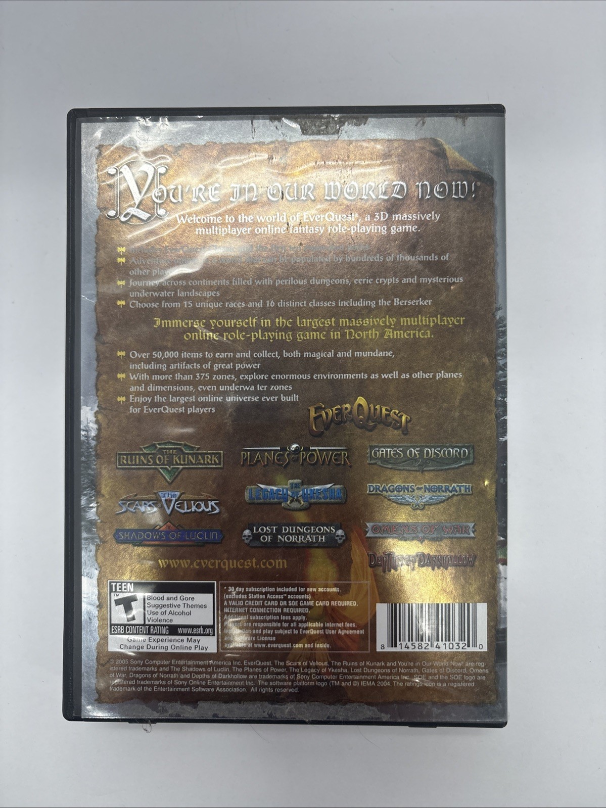 EverQuest Titanium Edition PC Windows 2006 5 Disc All Expansions Game MMORPG
