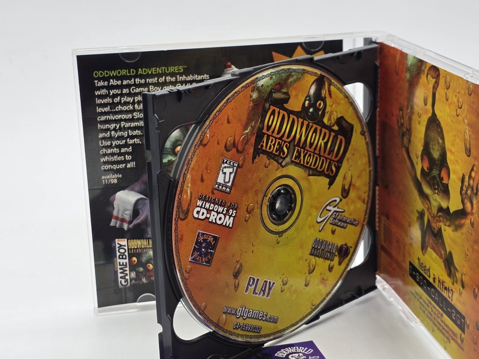 Oddworld Abe’s Exoddus (PC, 1998) WIN 95 Microsoft Windows CD-ROM Game Clean