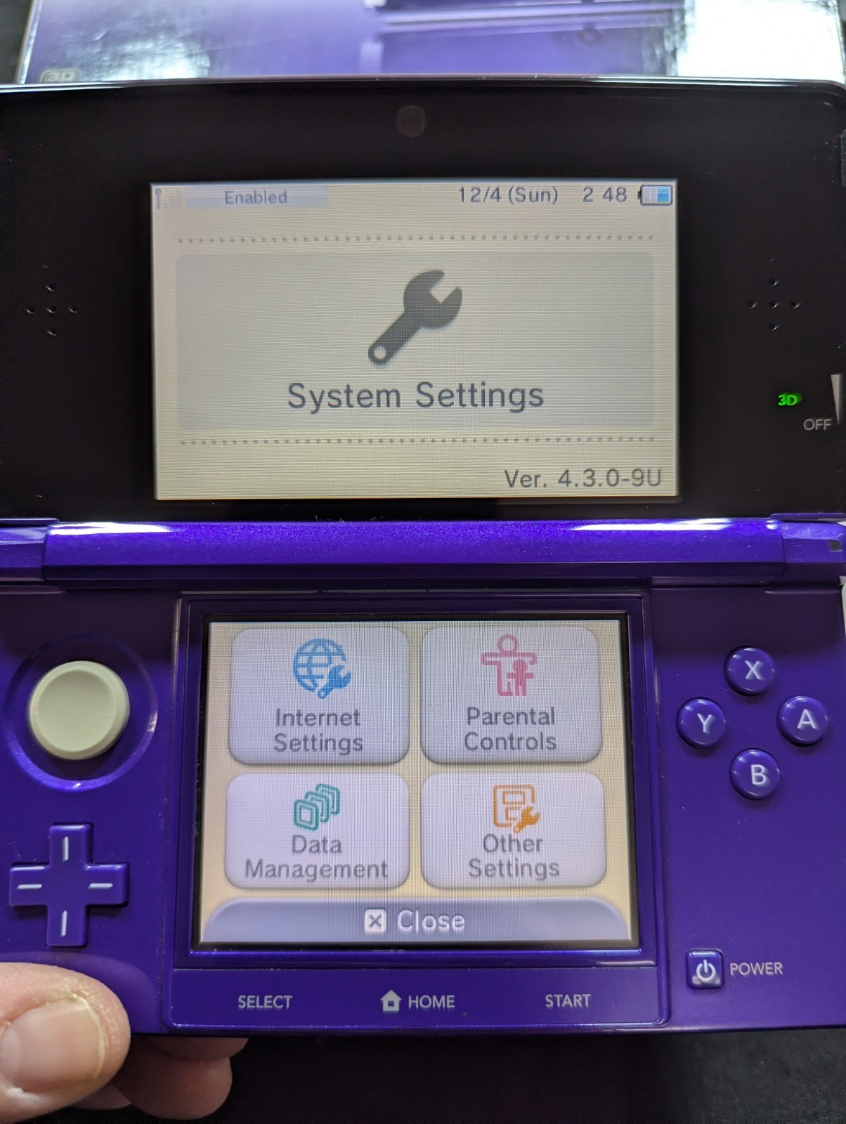 Nintendo 3DS Midnight Purple Handheld Console CIB Matching Serials US