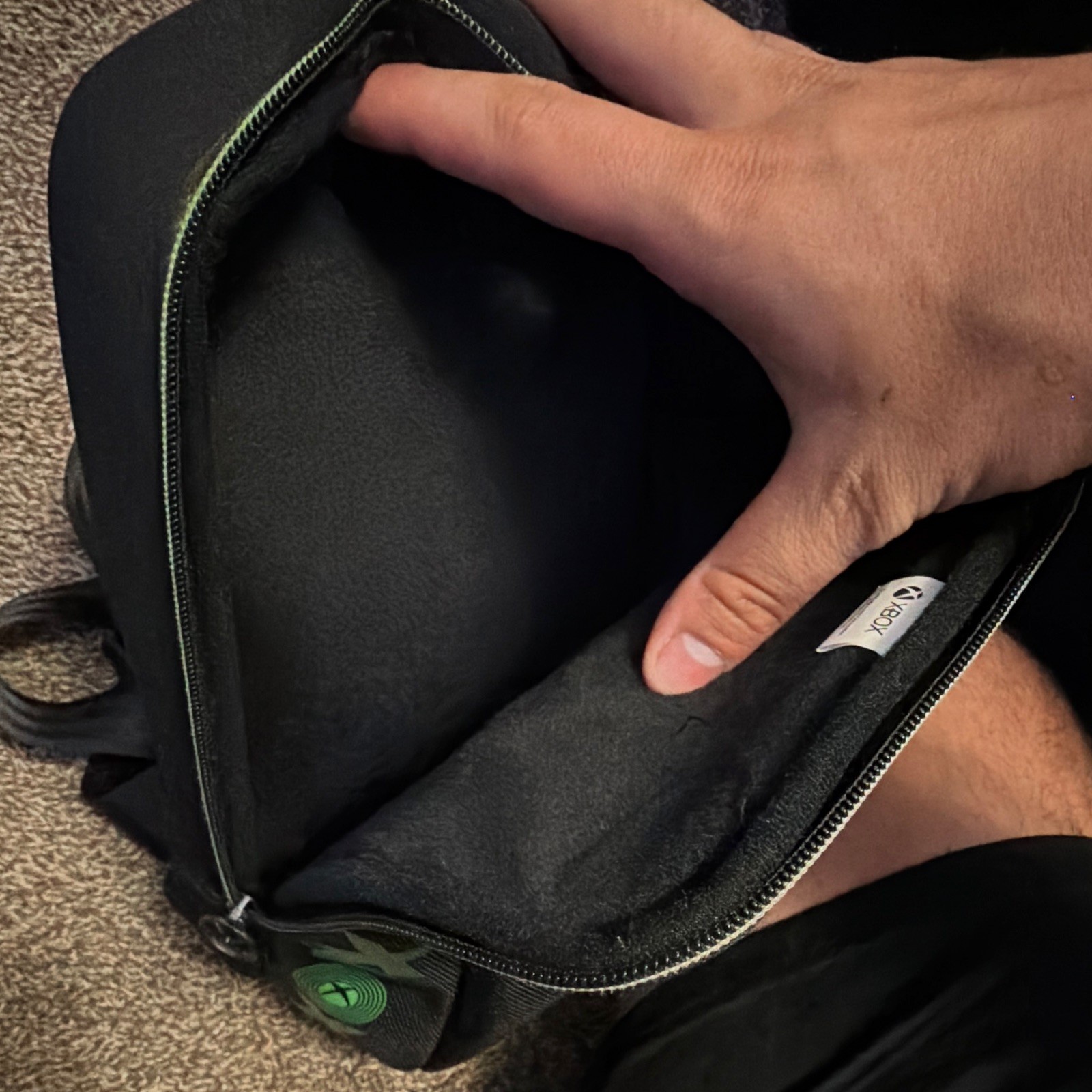 Microsoft Xbox Padded Sling Carrying Case for Console/Controller Black/Green