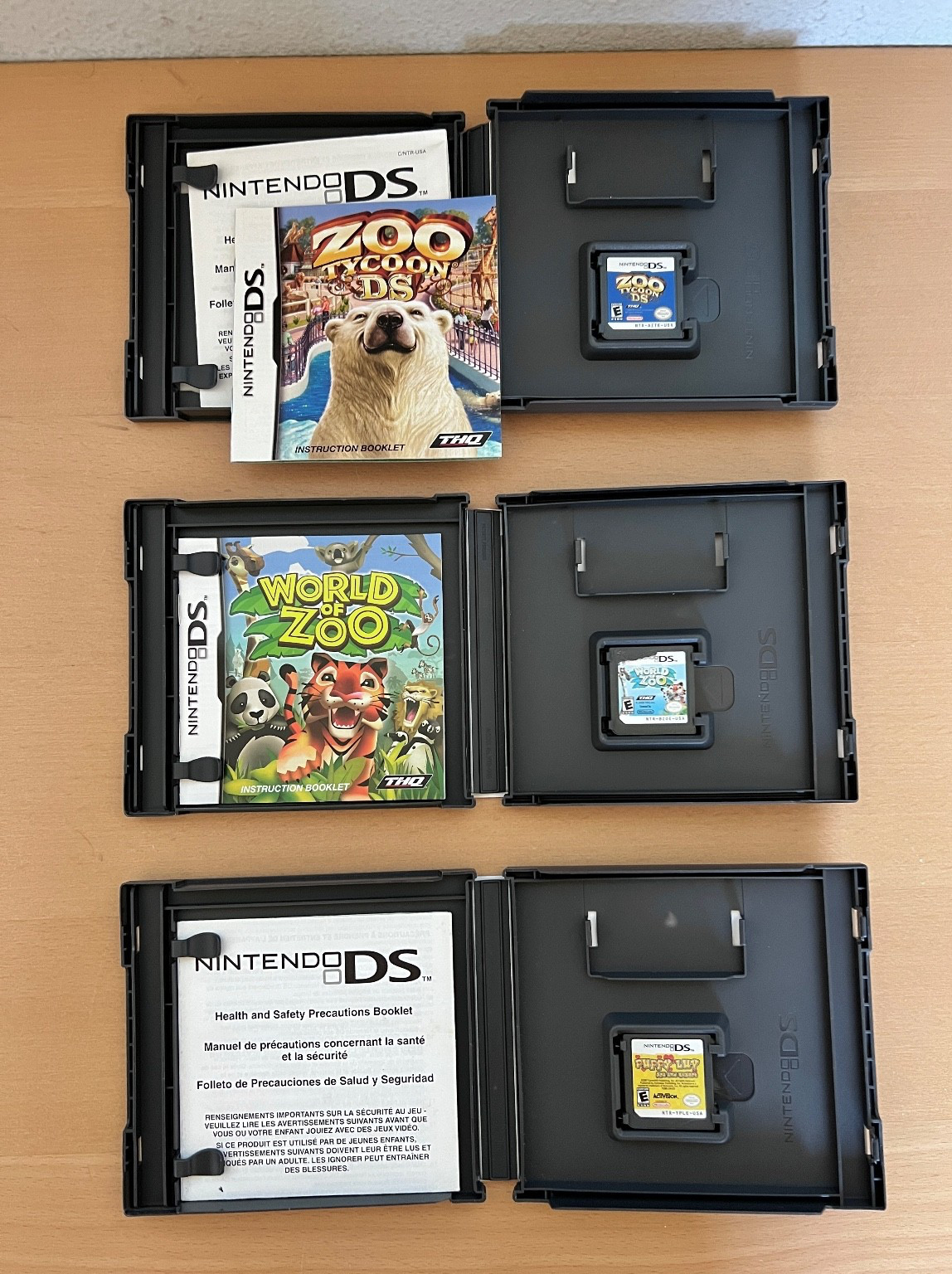 Lot of 3 Nintendo DS Virtual Pet Games World of Zoo Tycoon Puppy Luv Spa Resort