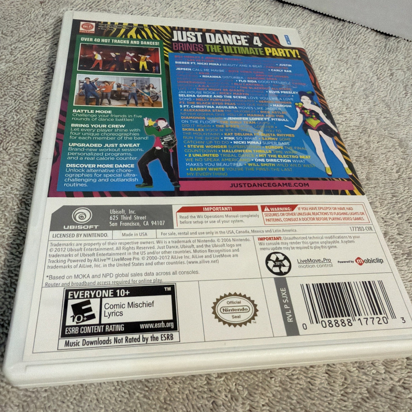 Just Dance 4 – Nintendo Wii UNTESTED