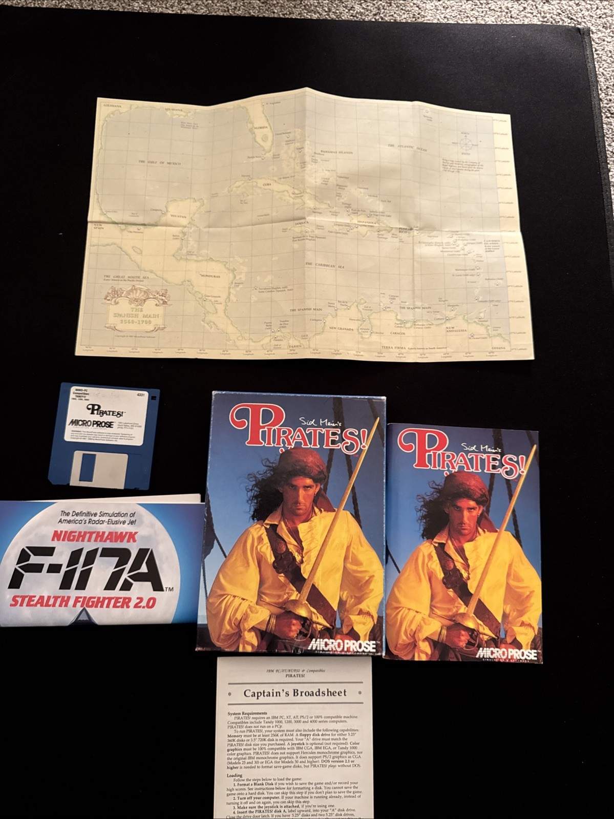 1987 Micro Prose Sid Meier’s Pirates! for PC IBM Tandy 5.25 Floppy COMPLETE