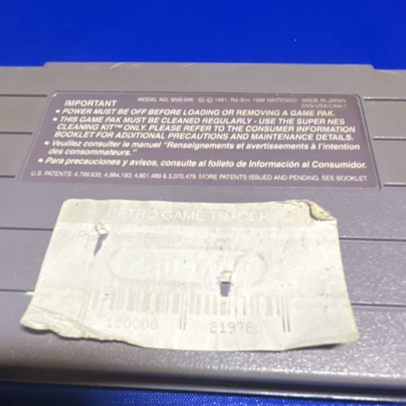 Super Nintendo Super Metroid SNES Action Adventure Authentic Cartridge 1992