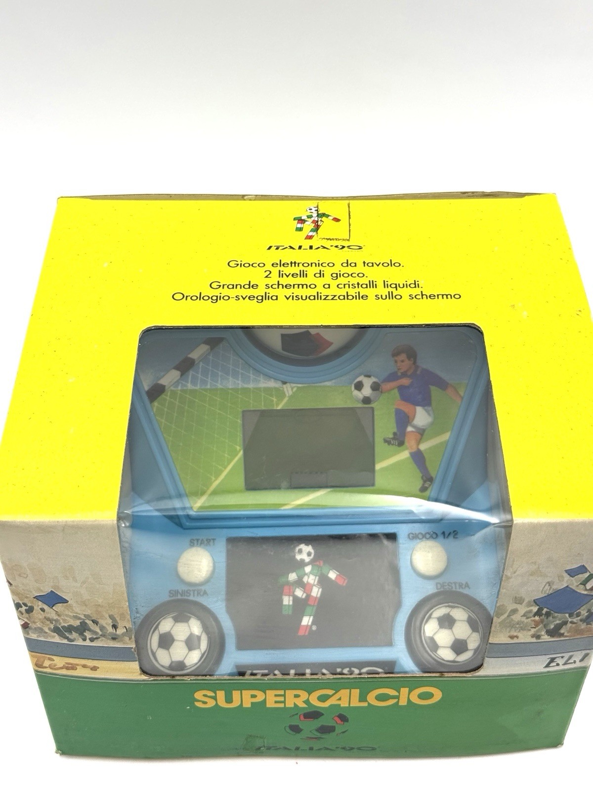 1990 LCD VIDEO GAME HANDHELD SOCCER FOOTBALL ITALY 90 World Cup NEW IQ