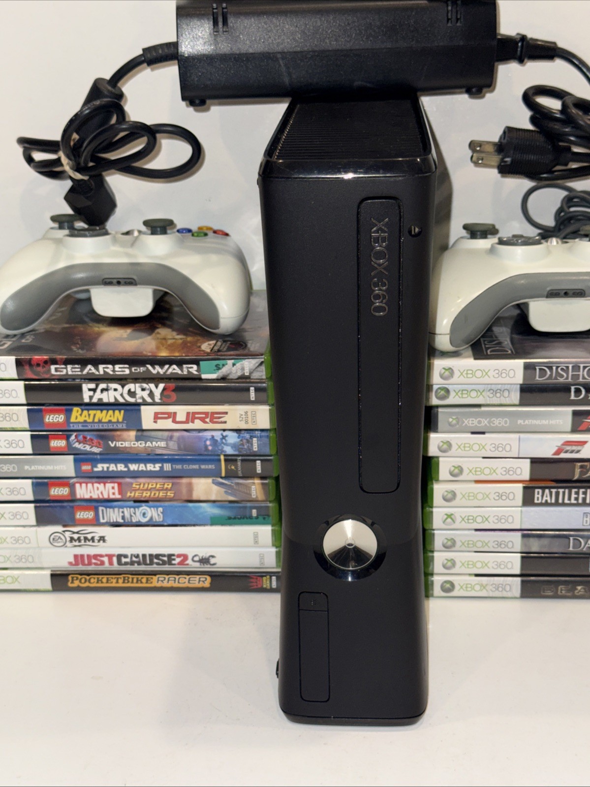 Microsoft XBox 360 S System BLACK Video Game Console 250GB Wireless Bundle 360 S
