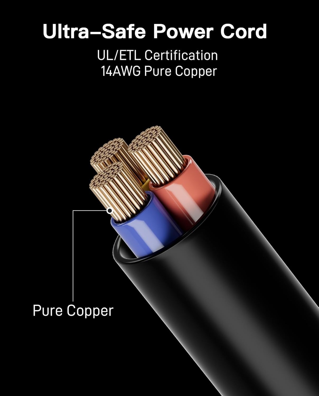 Indoor and Outdoor 10FT AC Power Cable, Compatible with Various Power Stations