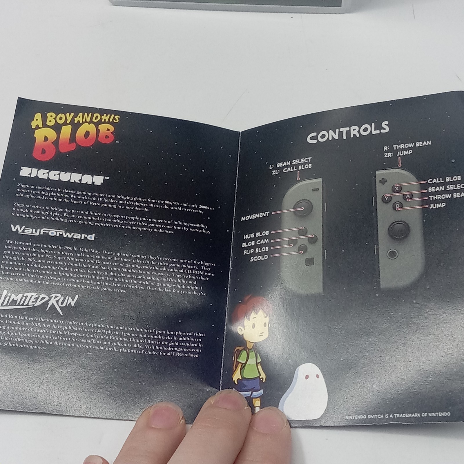 Nintendo Switch A Boy and His Blob Limited Run Case Manual & Card Only No Game