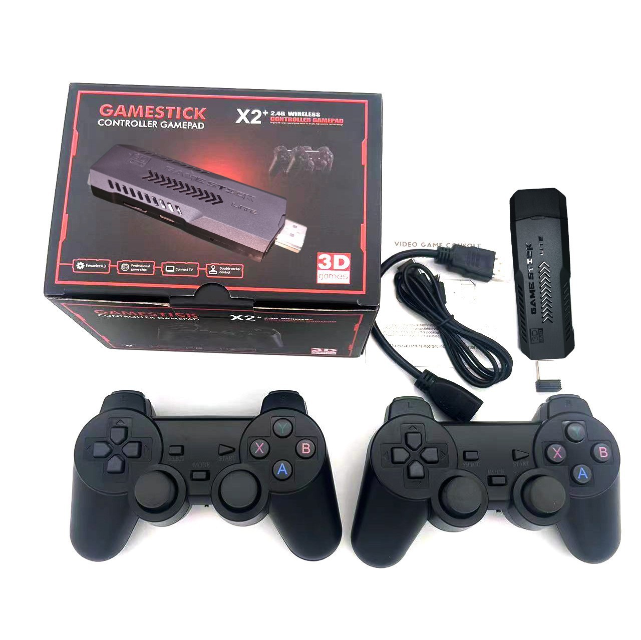 X2PLUS 4K Retro Game Console HDMI TV Stick Wireless Controllers 32GB 256GB