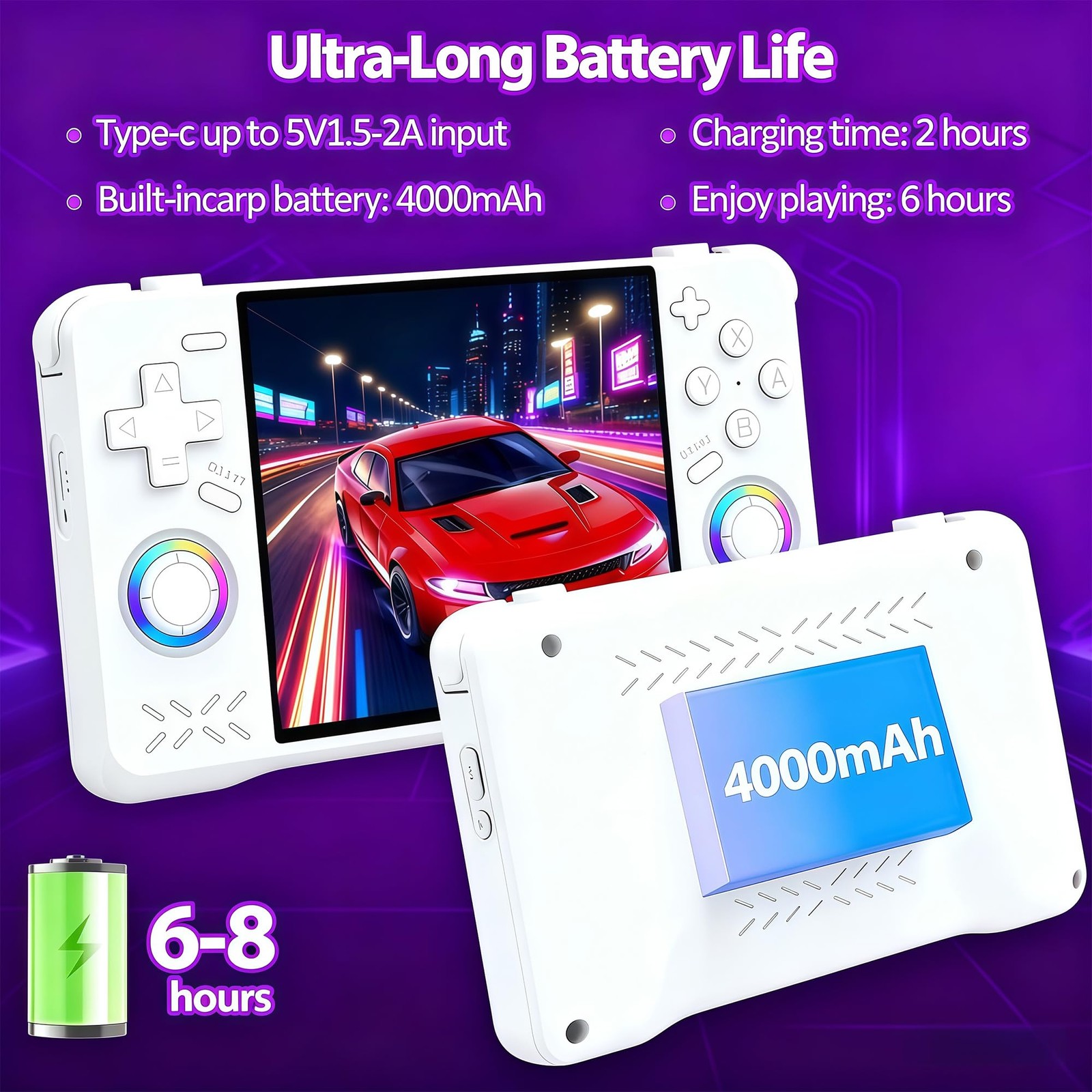 XF40H Retro Handheld Game Console with Gift Card & Bag, 4 Inch 4K IPS 128GB 2…