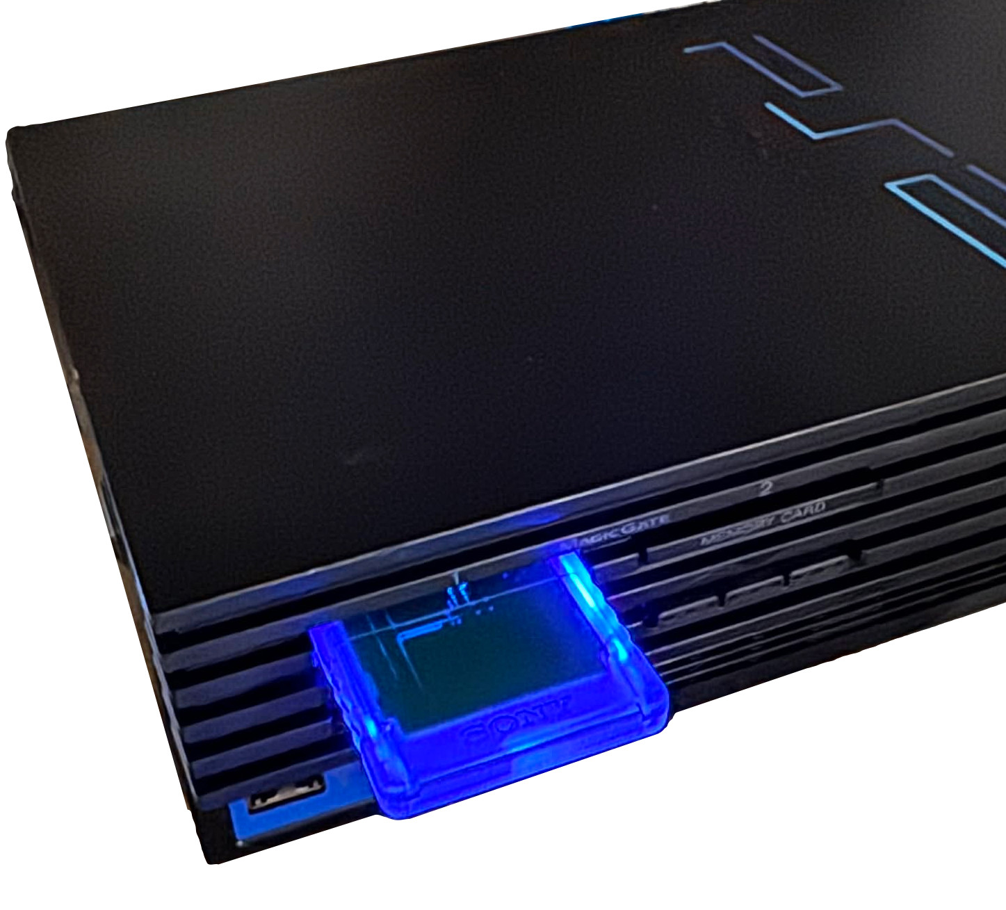 Light Up Blue Genuine PS2 Sony Playstation 2 Memory Card 8MB