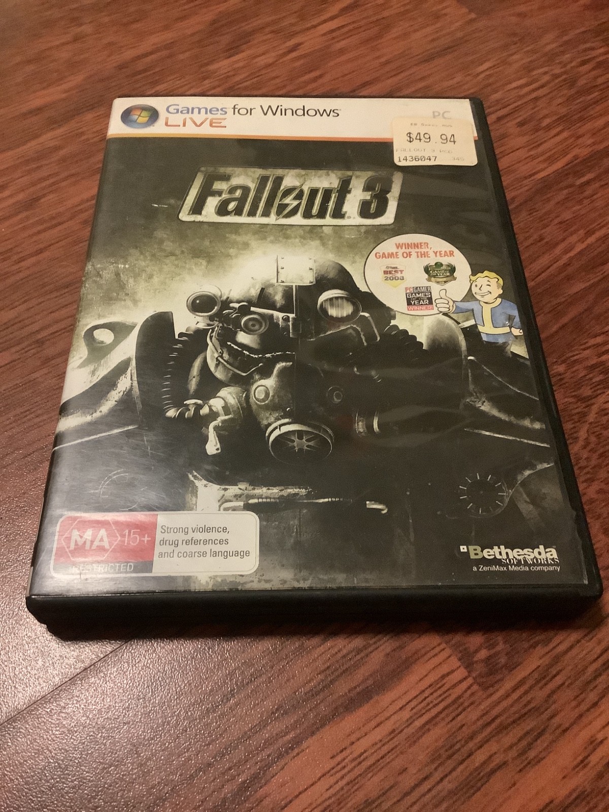 FALLOUT3 PC CD-ROM 2008 BETHESDA AUSTRALIAN RELEASE LIVE MA15+