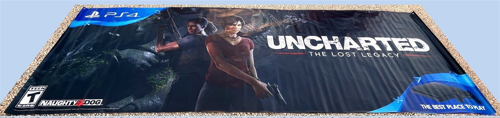Sony PS4 UNCHARTED LOST LEGACY and DESTINY 2 double-sided vinyl banner 5x16ft