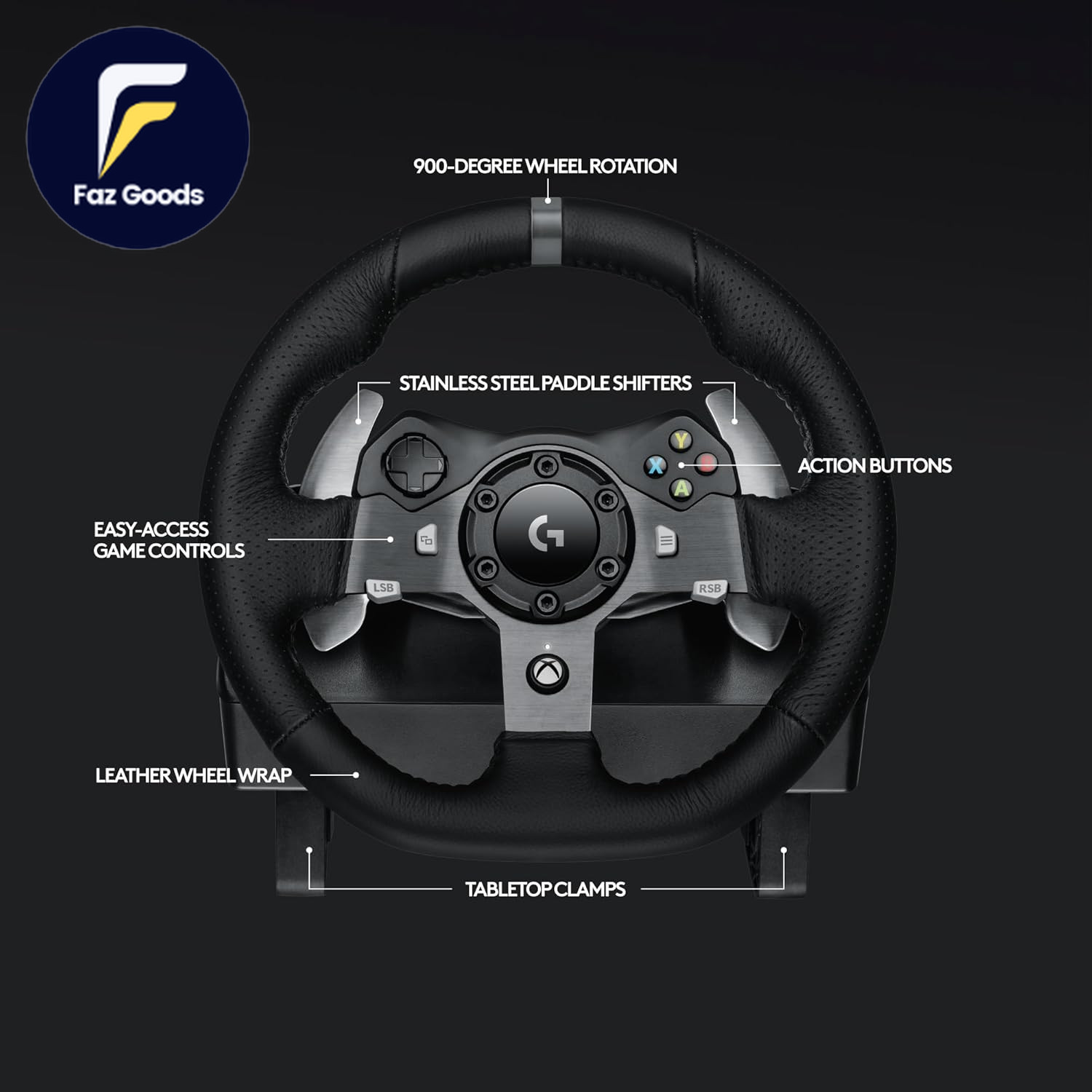 Logitech G920 Driving Force Racing Wheel and Floor Pedals Real Force Feedbac…