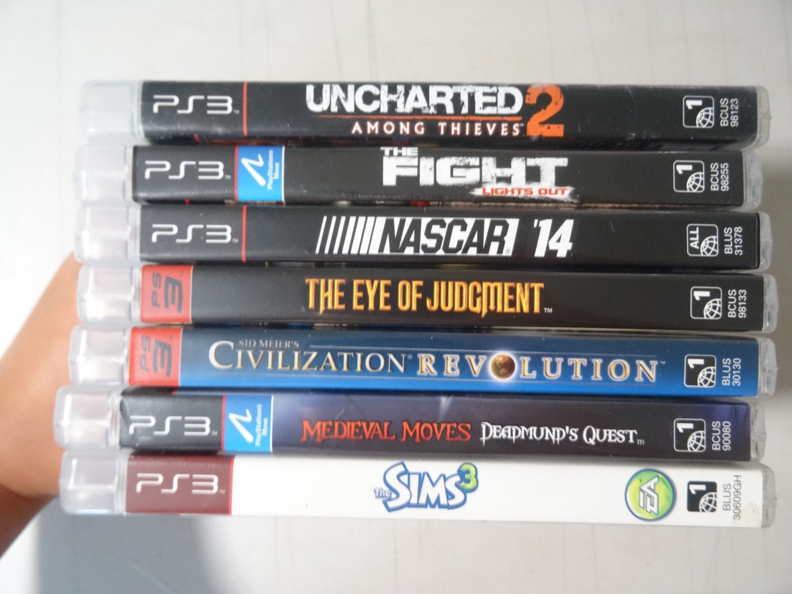 LOT OF 7 – SIMS Uncharted 2 NASCAR 14 THE FIGHT MEDIEVAL PlayStation 3 PS3 CIB