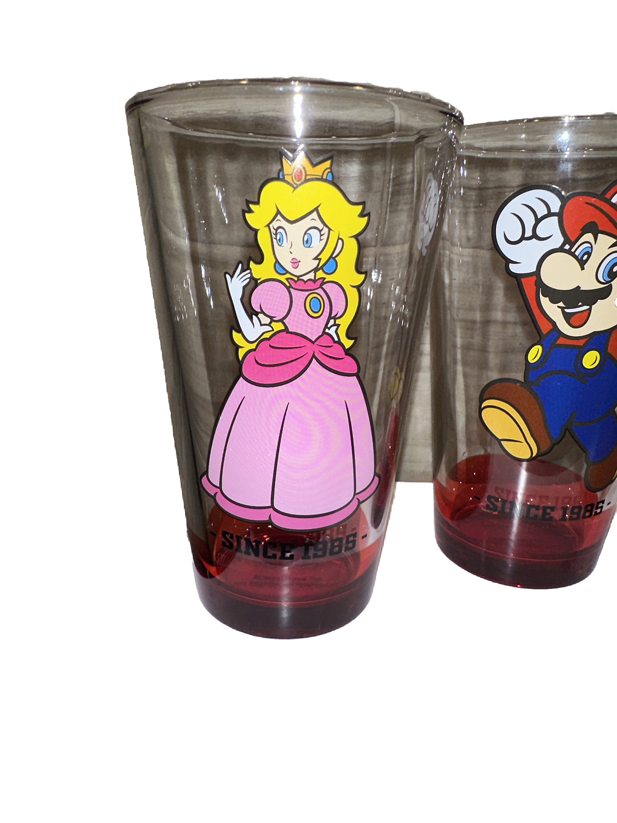 Super Mario Collectible Set of 3 Pub Style Tumbler Glasses Cups 16oz Pint
