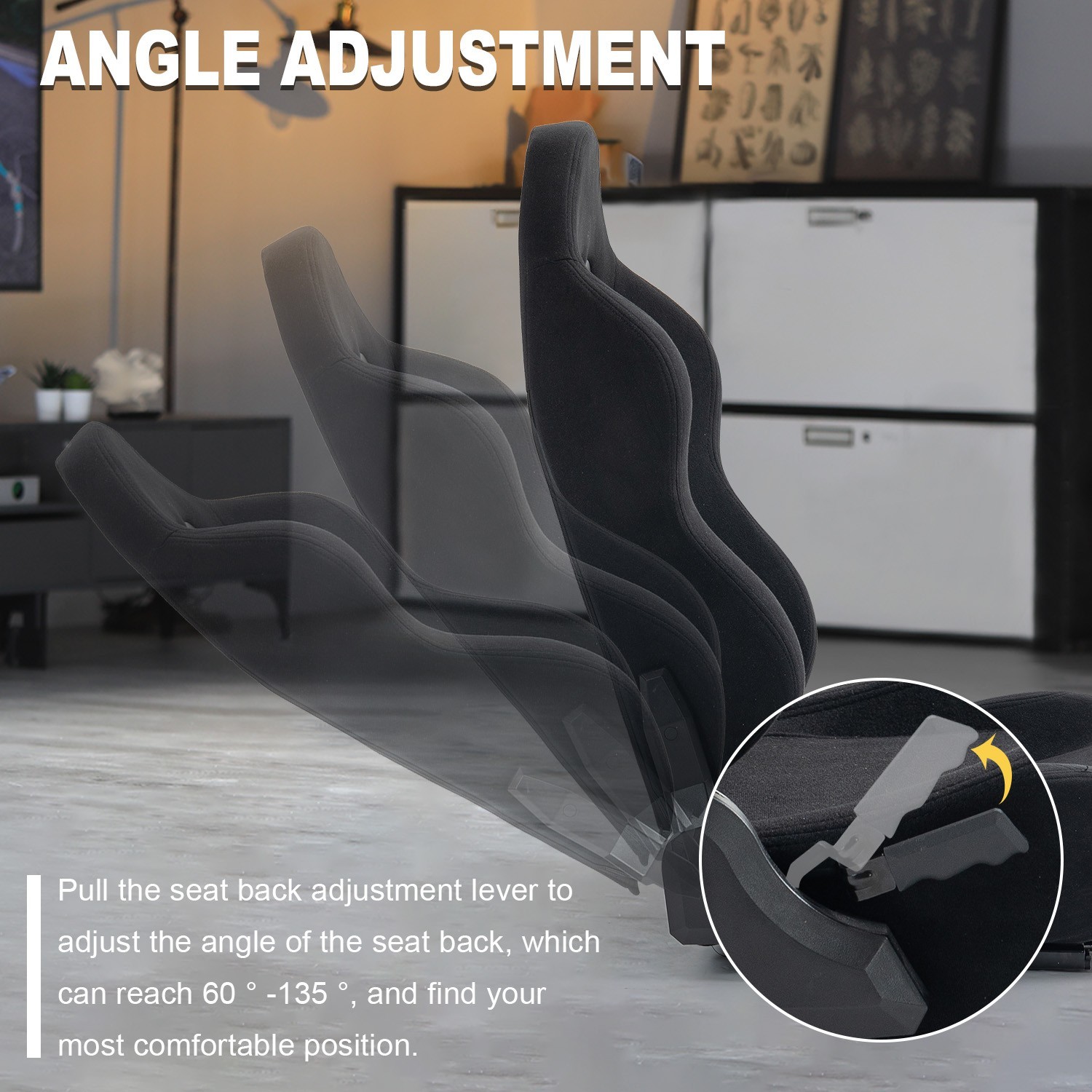 Marada Racing Simulator Cockpit with Black Seat fit Logitech G29 G923 G920 T300