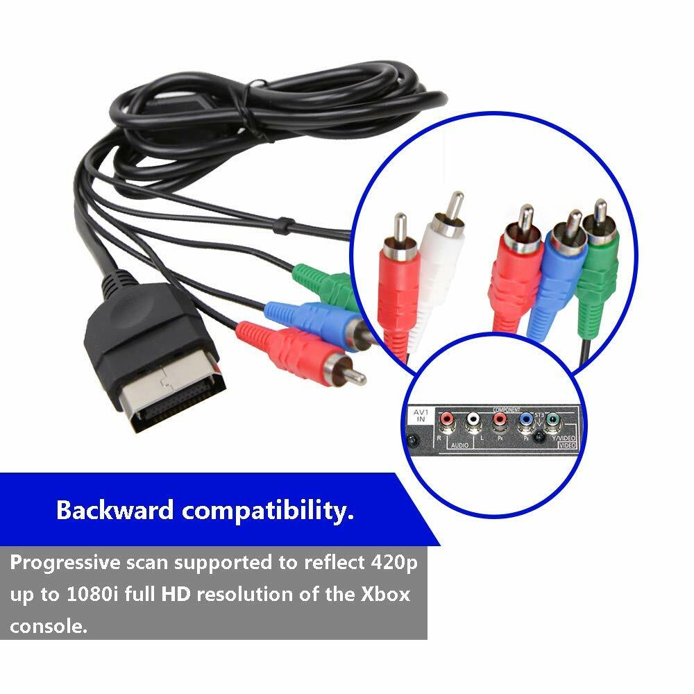 6 FT Color-Coded HDTV-Ready Component Cables 5-Wire for Original Xbox