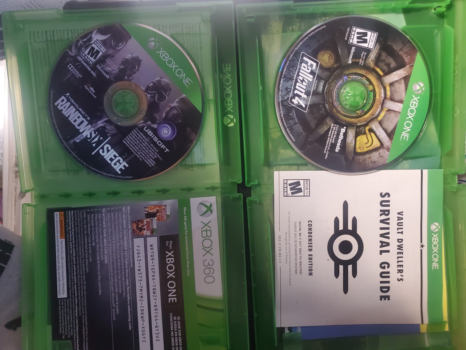 LOT OF 2: Fallout 4 + RAINBOW SIX SIEGE Microsoft Xbox One – COMPLETE