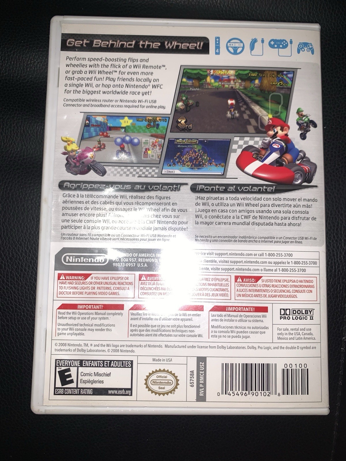 Mario Kart Wii (Nintendo, 2008) With Third Party Wheel