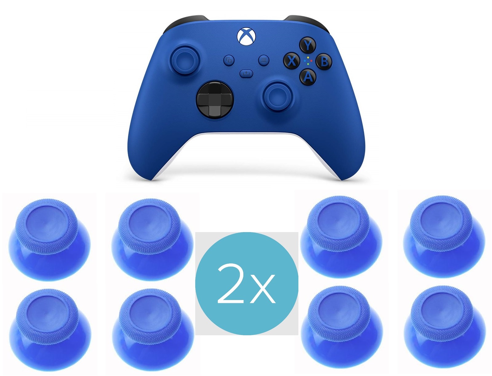 Microsoft Xbox One Series S X 16pc Analog Thumbstick Joystick Shock Blue 1914