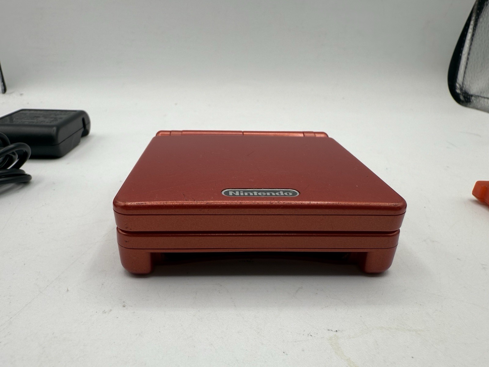 Nintendo Game Boy Advance SP AGS-001 Flame Red With Pokemon Leafgreen & Firered