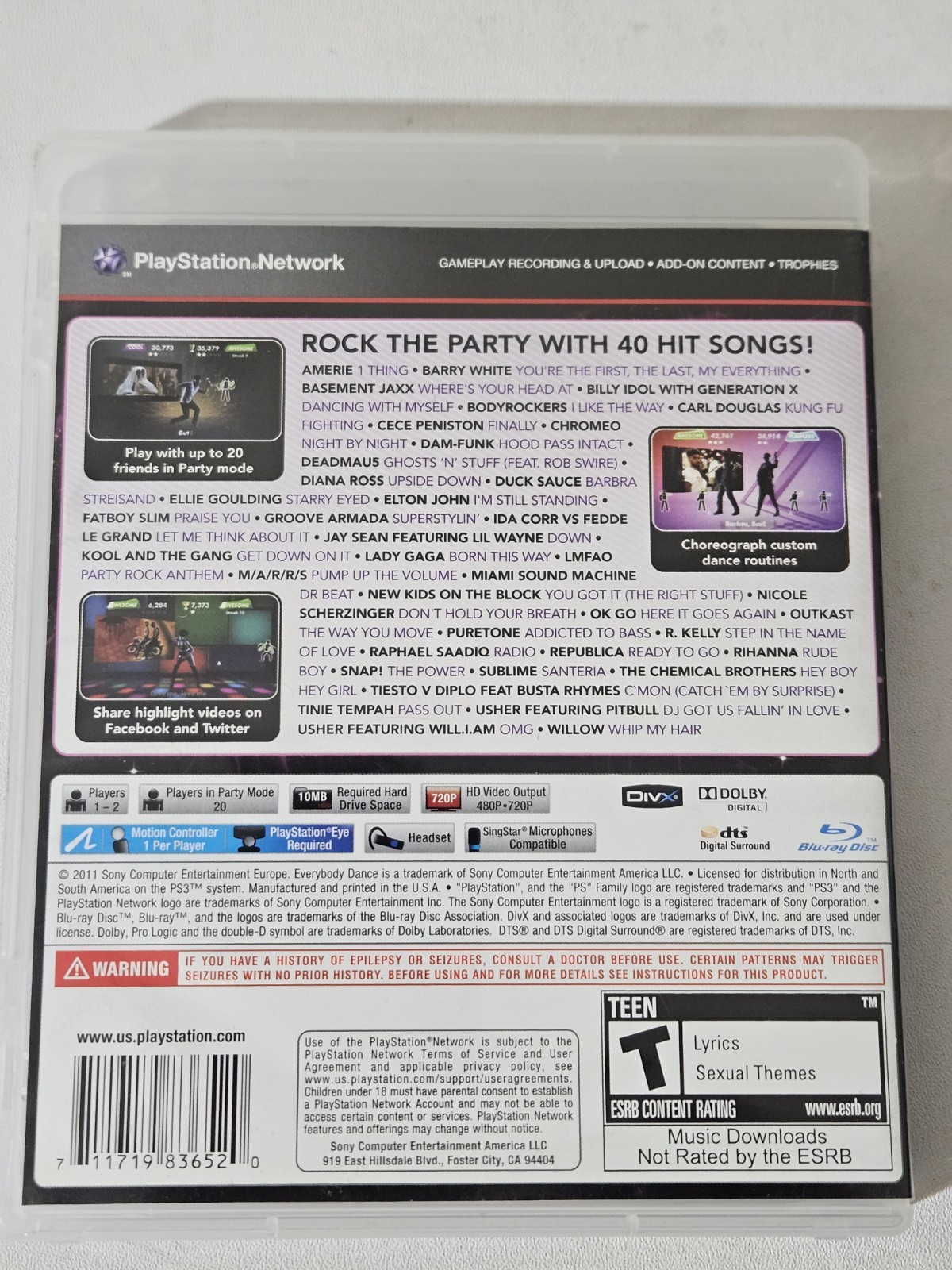 Everybody Dance Playstation 3 PS3 Complete in Box