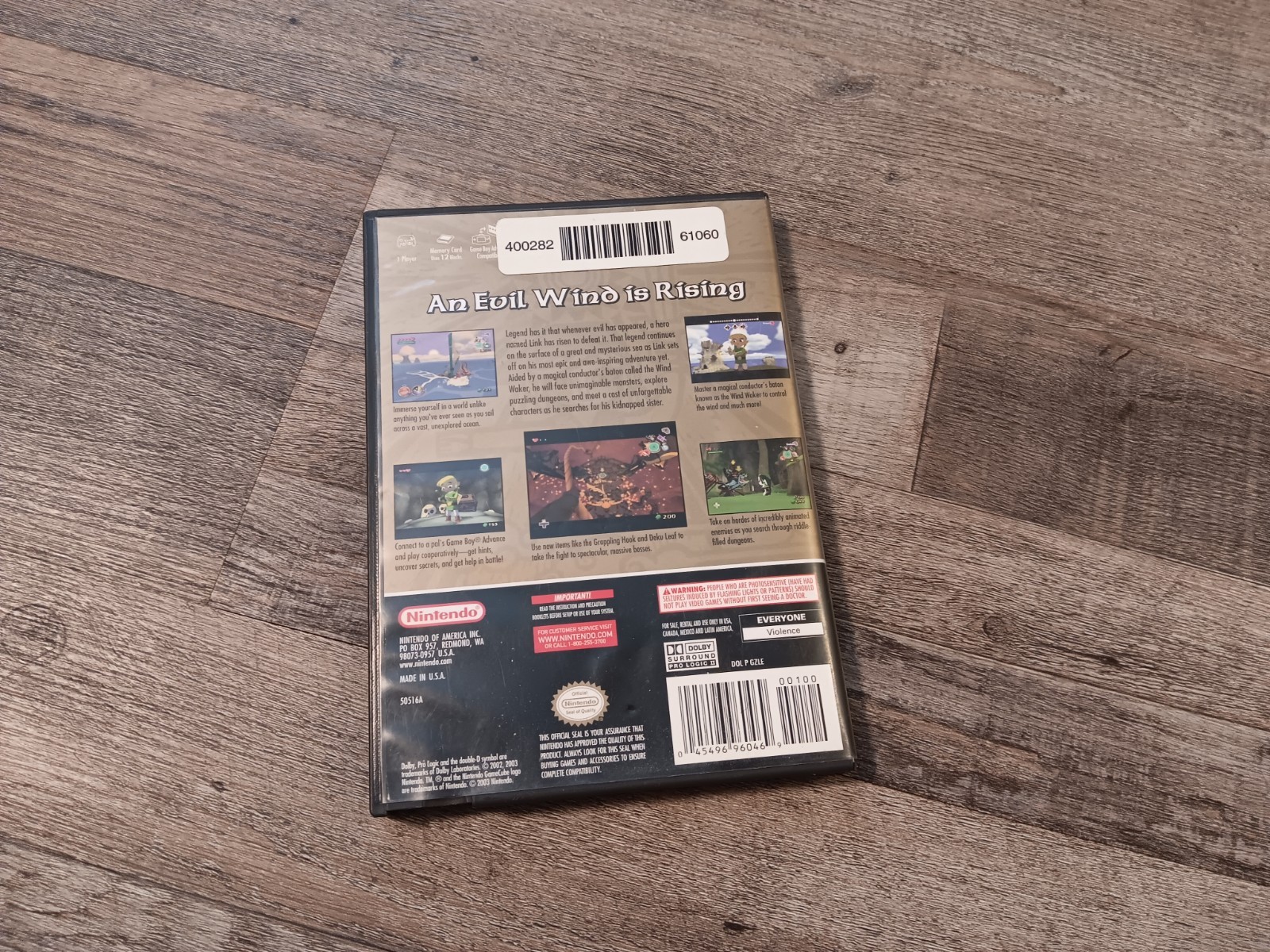 The Legend of Zelda Wind Waker Nintendo Gamecube 2003 Complete CIB Manual Insert