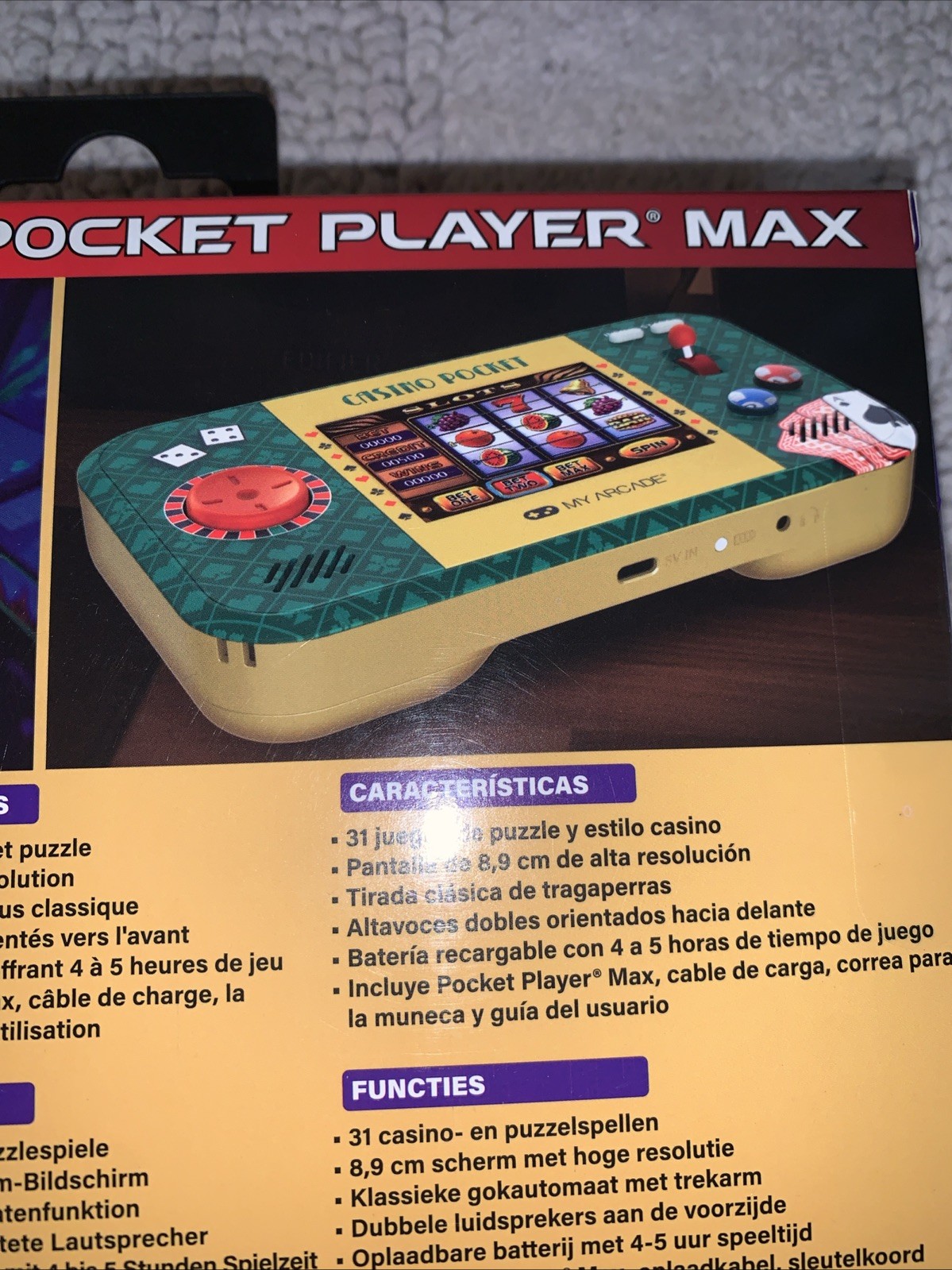 MY ARCADE POCKET PLAYER MAX PORTABLE GAMING SYSTEM OVER 30 Casino Style Games