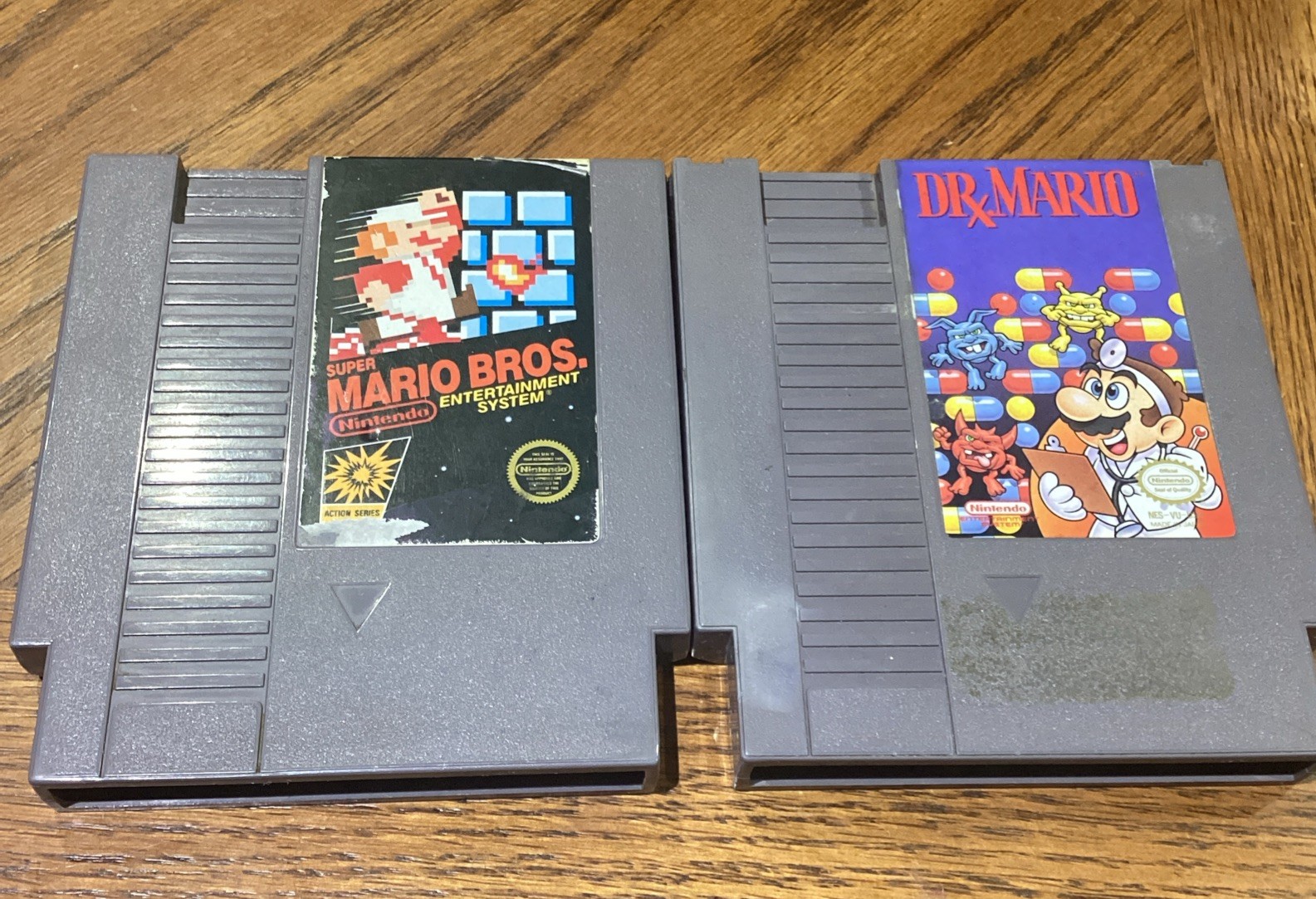 Lot Of 2 Nintendo NES GAMES Super Mario Bros & Dr Mario USED RARE VINAGE