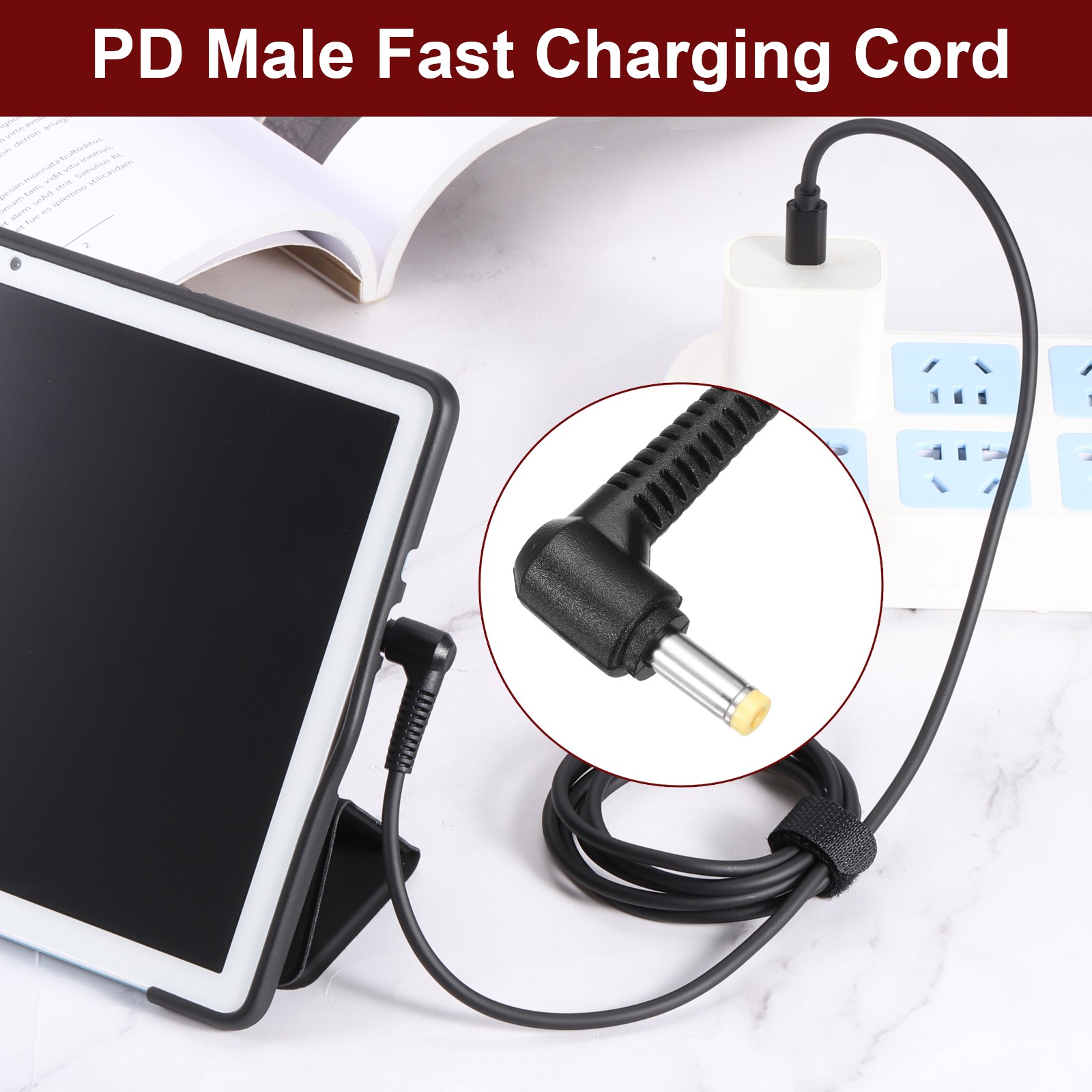 4.9FT USB C to DC PD Power Fast Charging Cable, 2.5mmx0.7mm 65W/20V(Black)