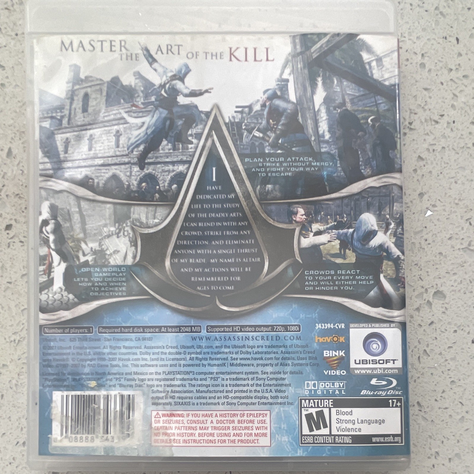 Ubisoft Assassin’s Creed (PS3, NTSC‑U/C) • M‑Mature • Assassin’s Creed Series