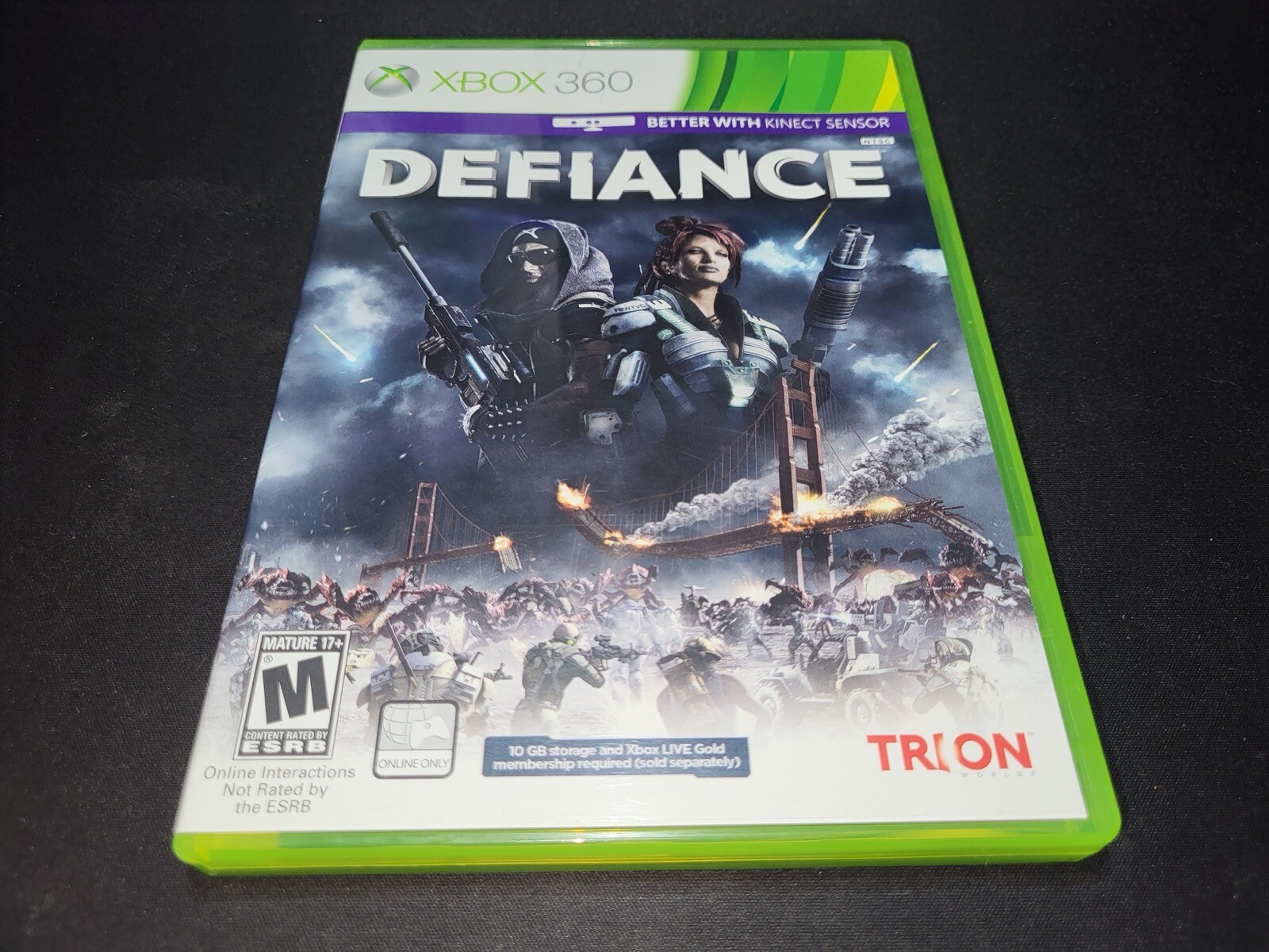 Defiance Trion Worlds Microsoft Xbox 360 EX+NM condition COMPLETE+stickers!