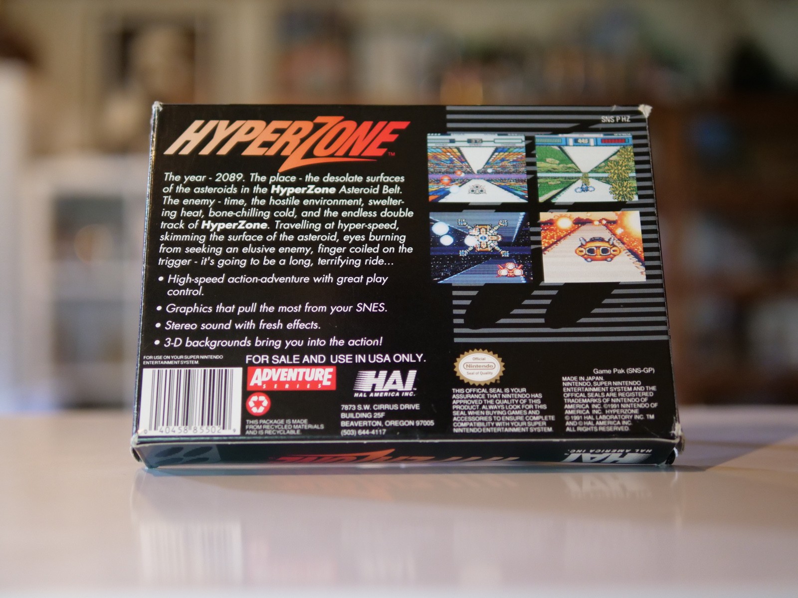 HyperZone SNES Box & Manual Only NO GAME Super Nintendo CIB Partial w/ Protector
