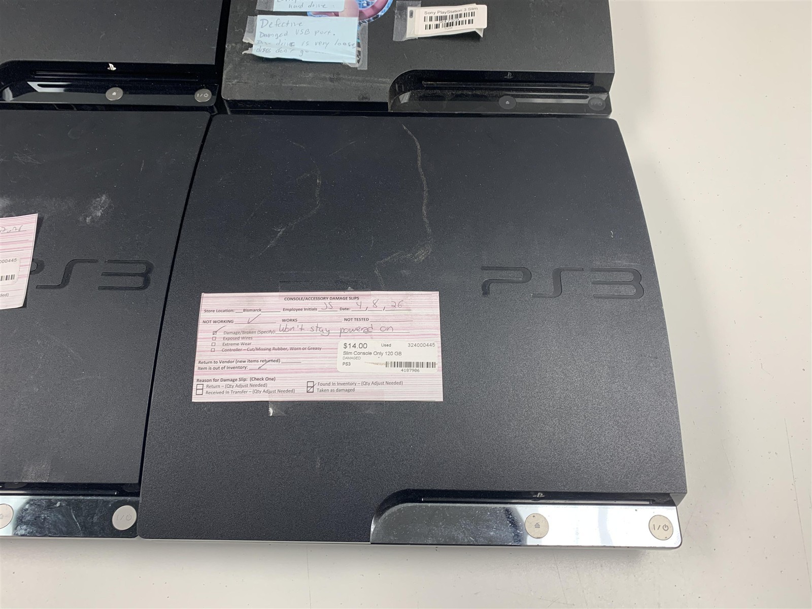 Bulk Lot 6 Sony PS3 Slim Consoles Broken For Parts or Repair Wholesale