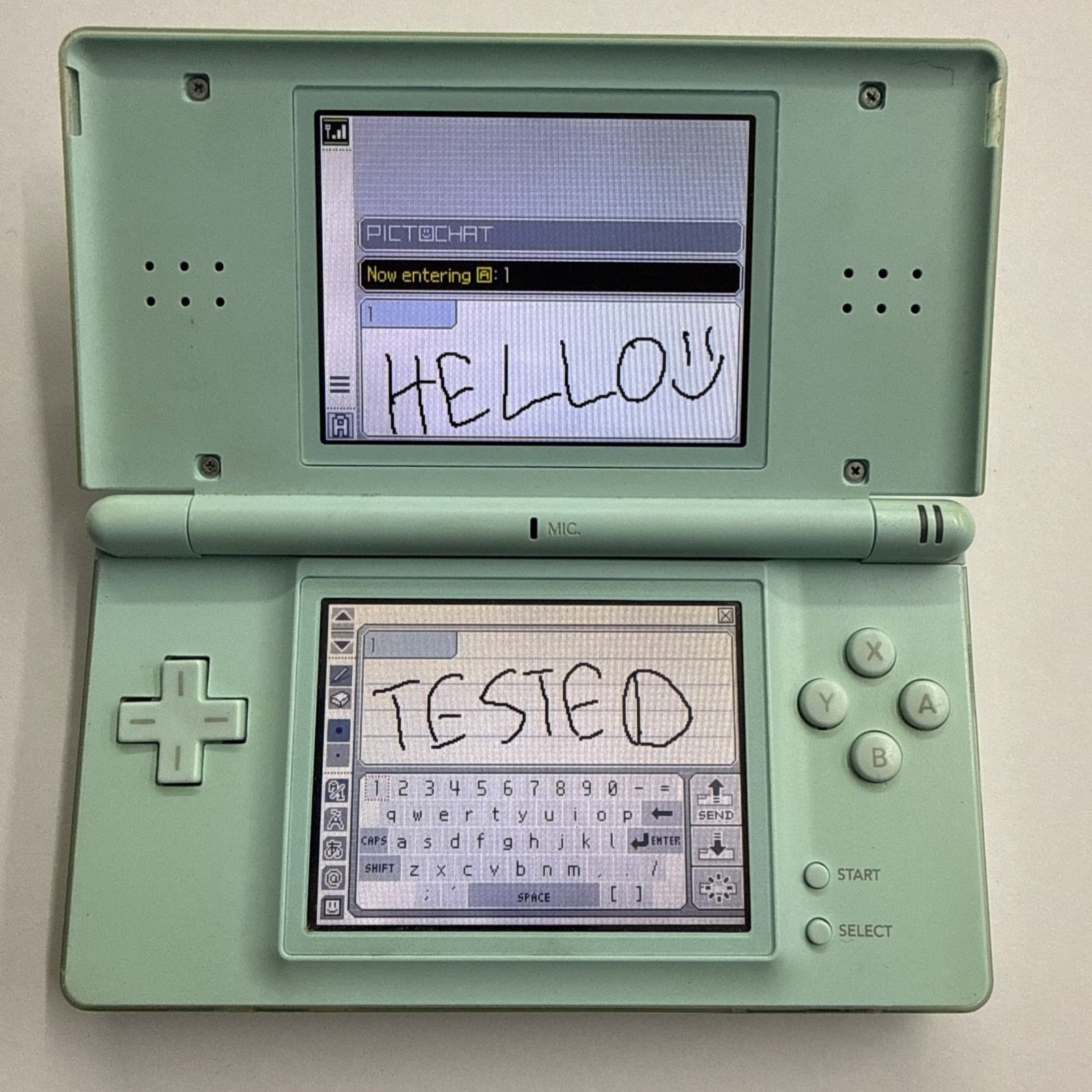 Ds – Nintendo DS Lite Console Turquoise Ice Blue Tested Working #2944