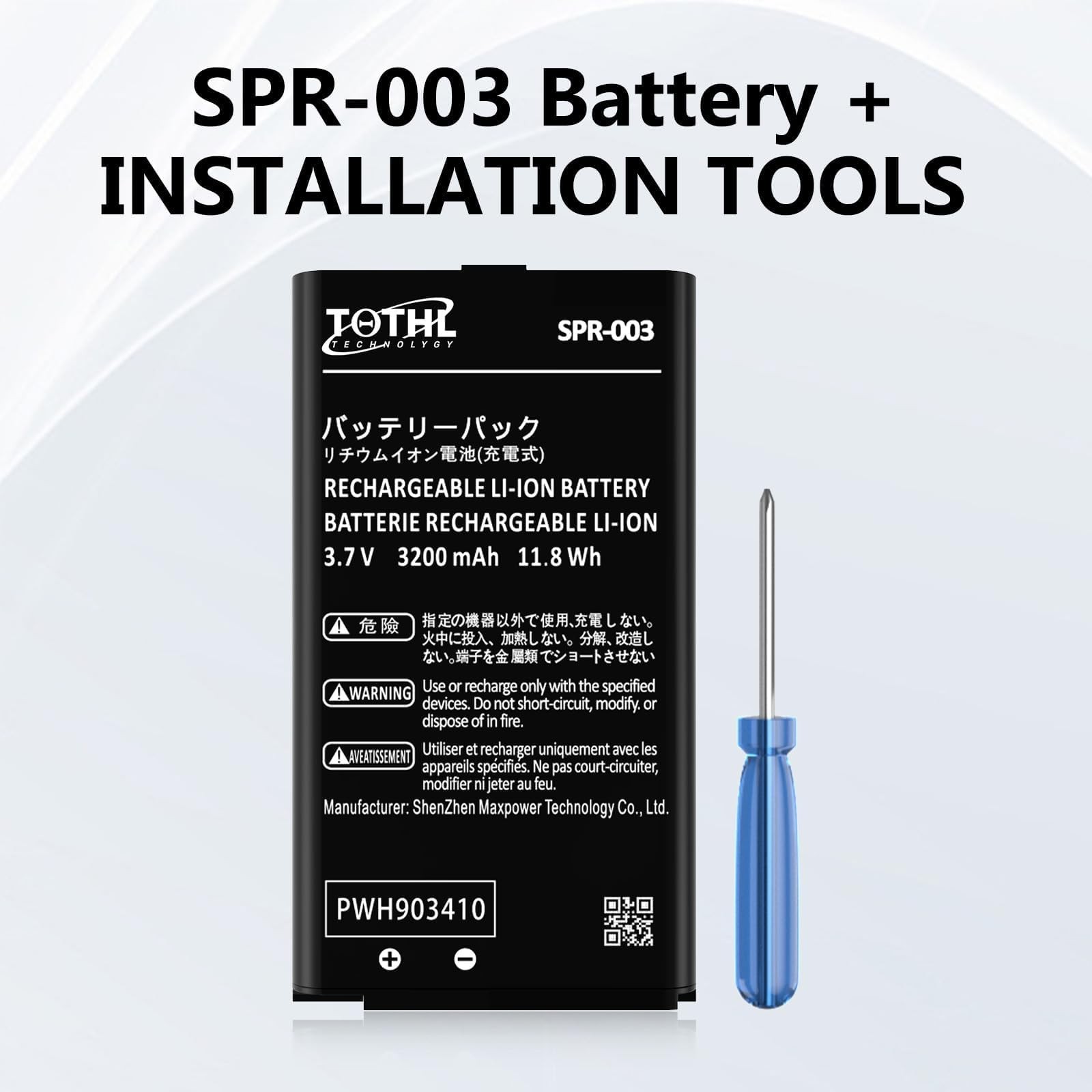 TQTHL 1-Pack SPR-003 Battery, 2026 New Upgraded (3200mAh) Ultra High black