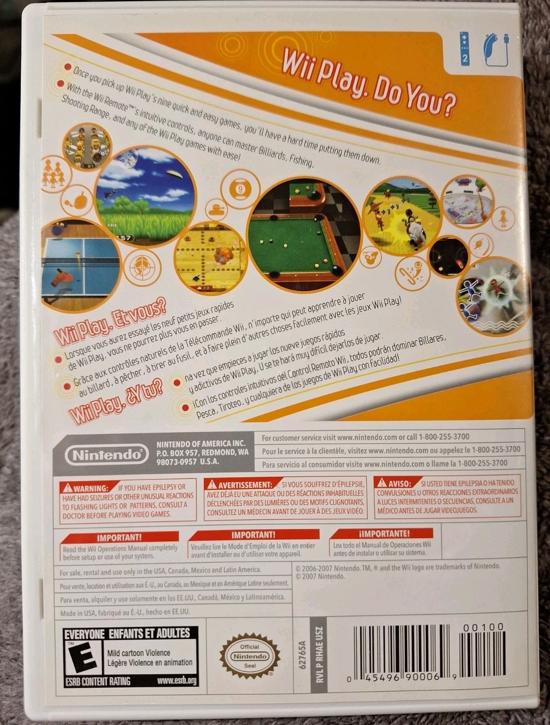 Wii Play (Nintendo Wii, 2007) CIB Complete GUC Tested
