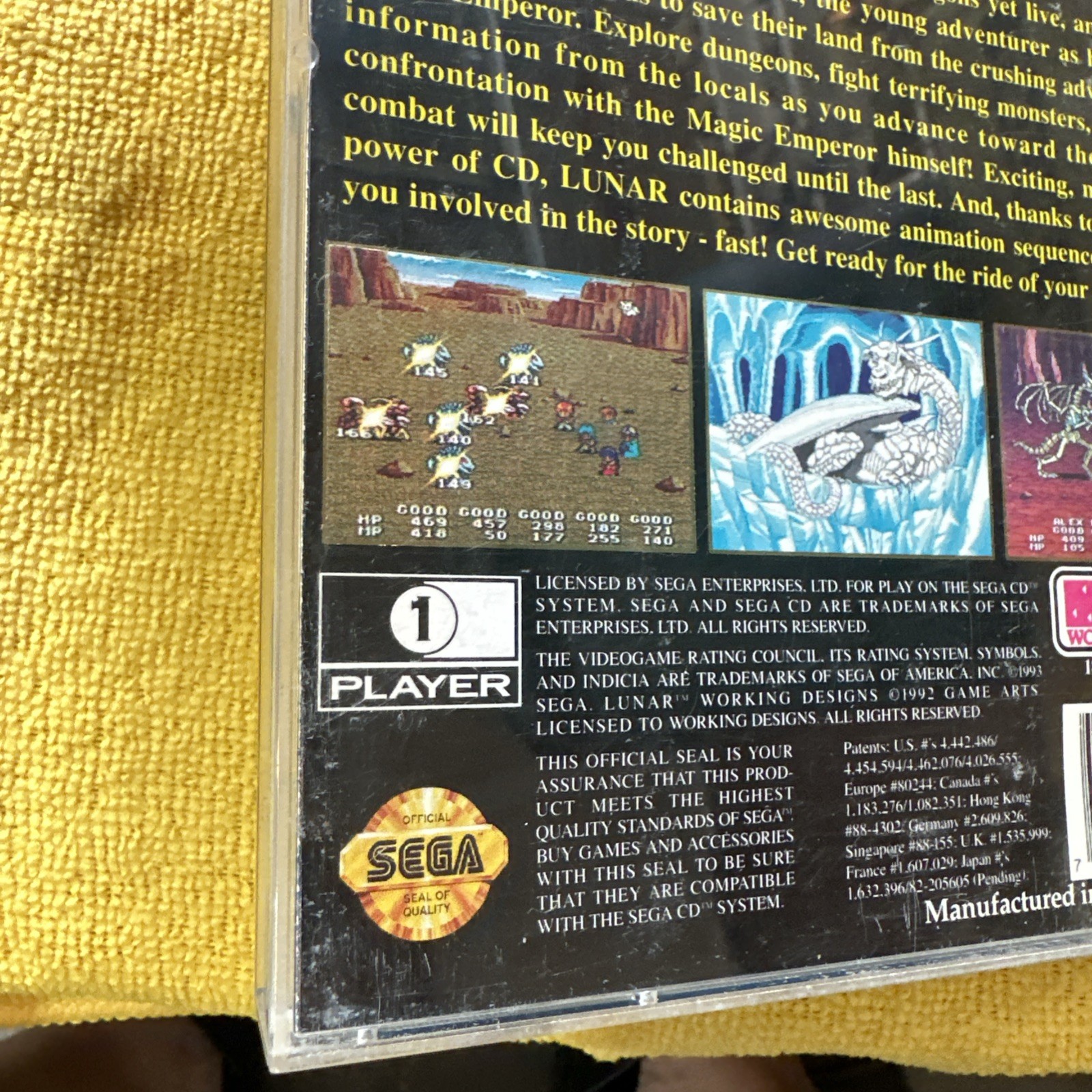 Lunar: The Silver Star (Sega CD, 1993) Case, CD And Manual No Reg