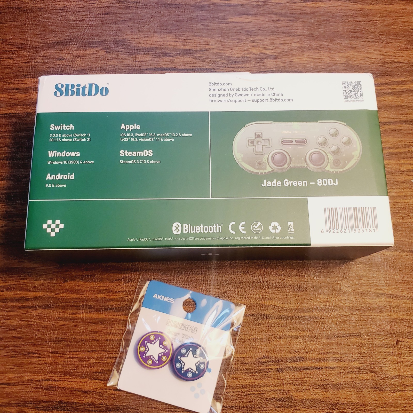 8BitDo SN30 Wireless Gamepad for Switch, Android, PC, Steam, Apple, Pi GREEN