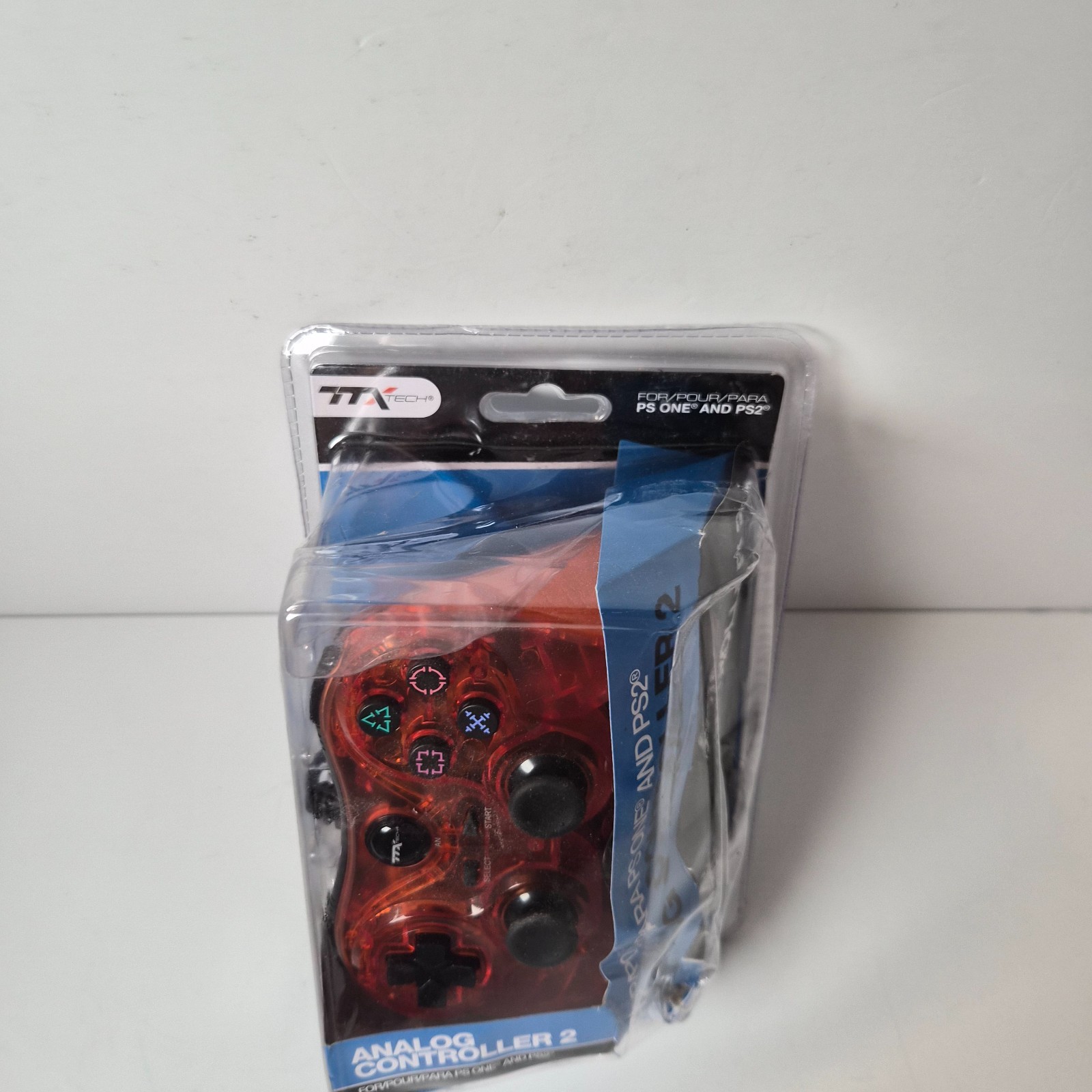 TTX Tech Analog Controller 2 Red Wired PS1 PS2 New Damaged Package