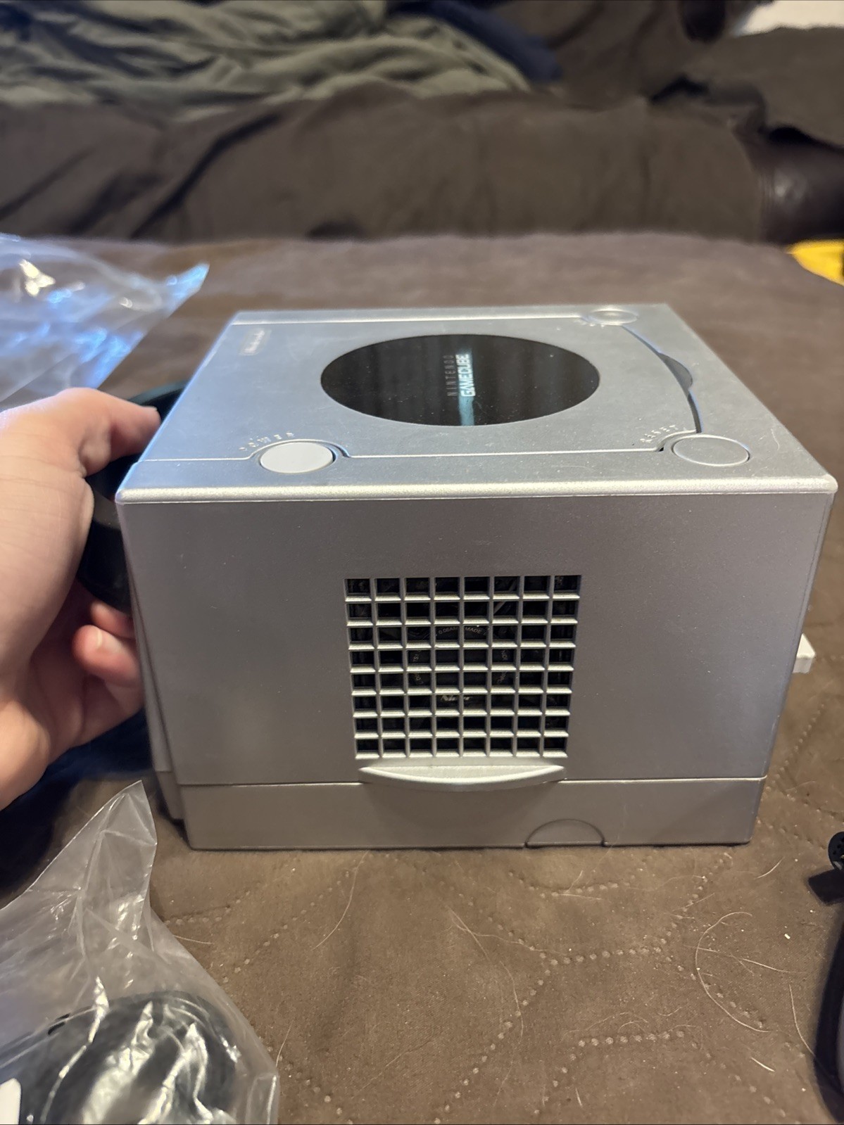 Nintendo GameCube Silver Console with Game Boy Player, Disc CIB and Controller