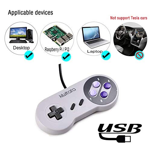 2 PCS Classic SNES USB Controller Retro Wired Emulator For PC Mac Raspberry
