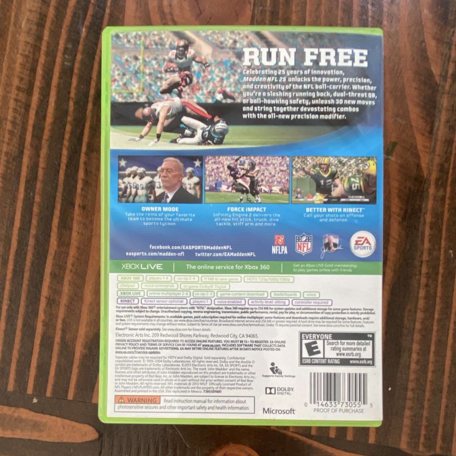 EA Sports Madden NFL 25 Better with Kinect Owner Mode Xbox 360 (2013)