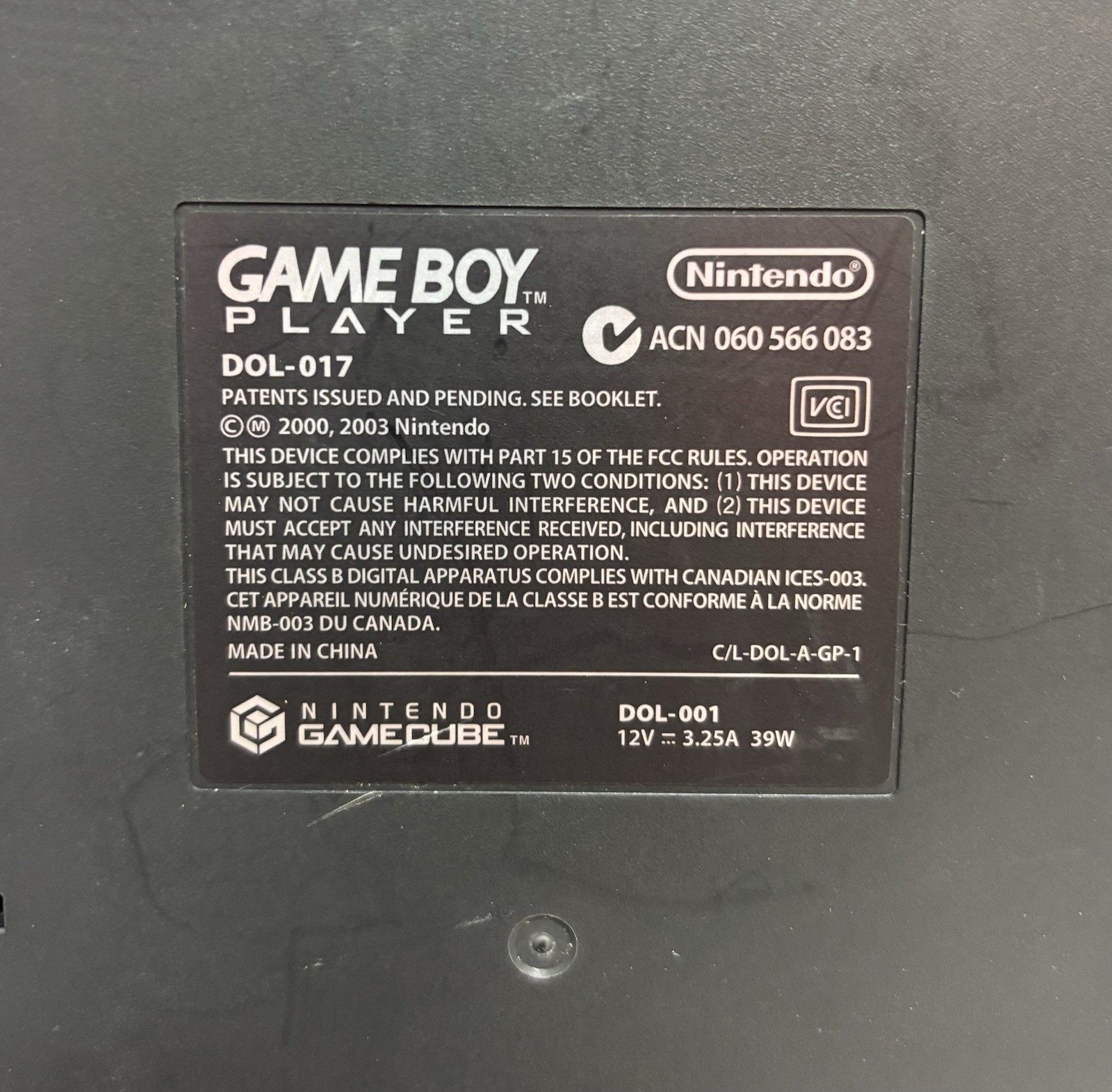 Nintendo GameCube Game Boy Player DOL-017 w/ Start-Up Disc Black OEM – TESTED
