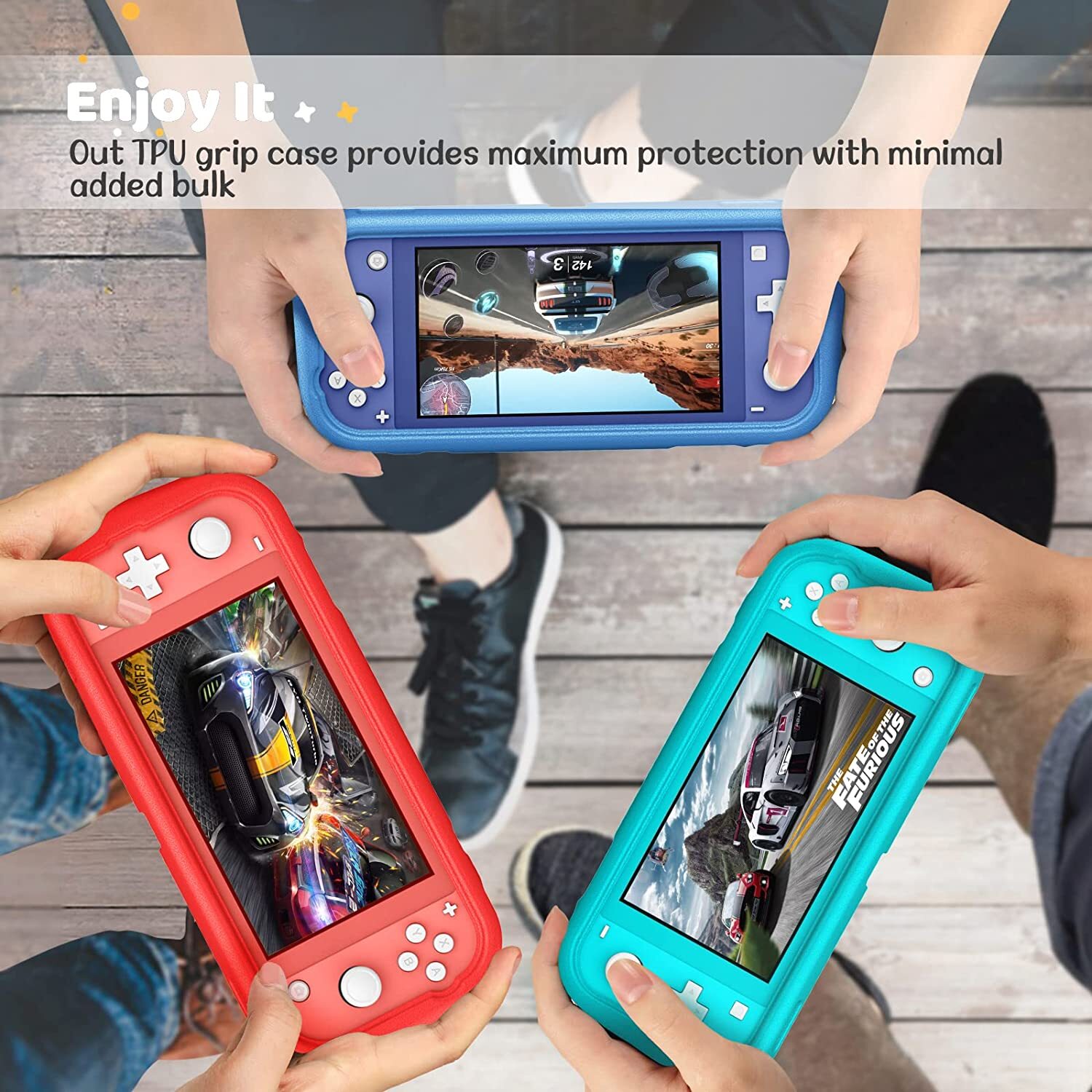 Kids Case for Nintendo Switch Lite 2019 w/2 Game Card Slots Shockproof Cover USA