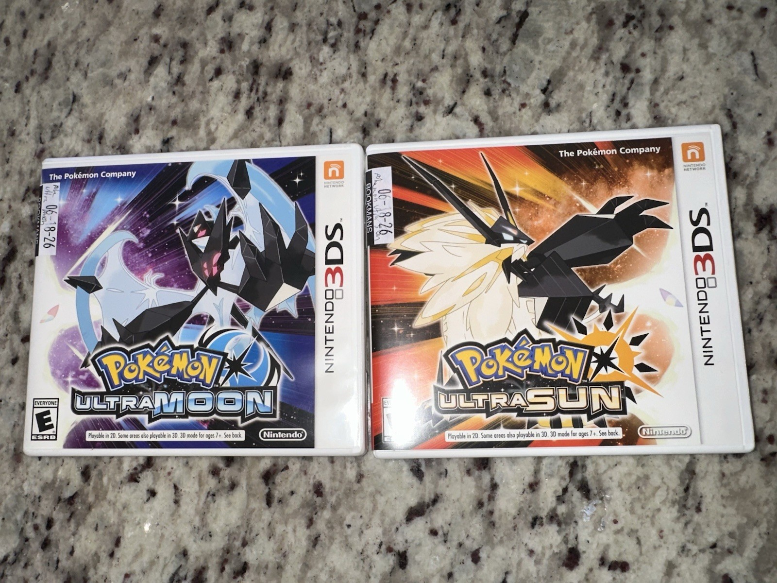 (2)Games Pokémon Ultra Sun + Ultra Moon (Nintendo 3DS) Authentic CIB Bundle Lot