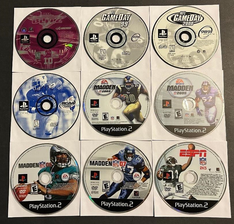PS1 & PS2 Game Lot – NFL Blitz , NFL Game Day , Madden , ESPN NFL